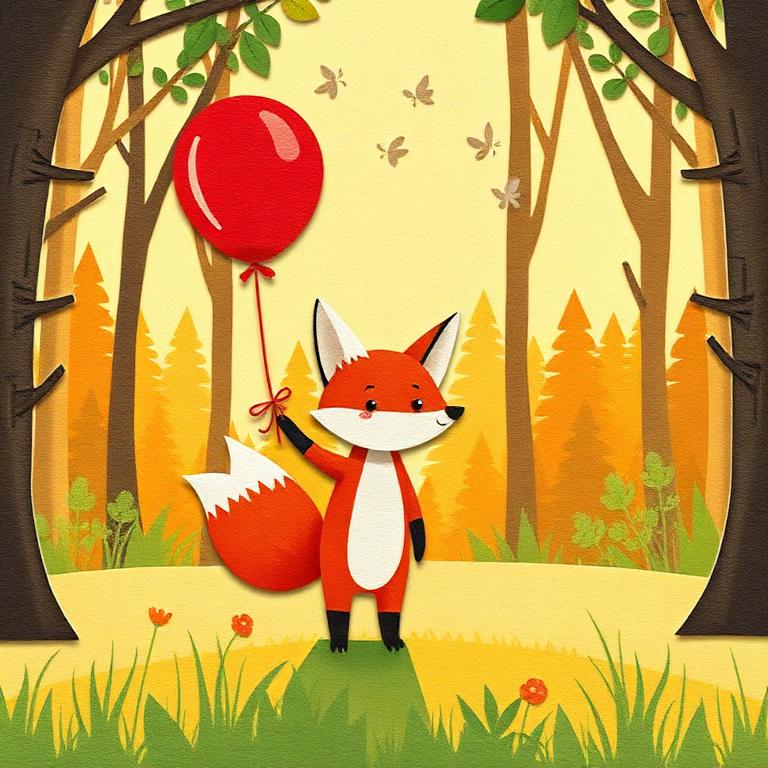 Paper cutout storybook scene