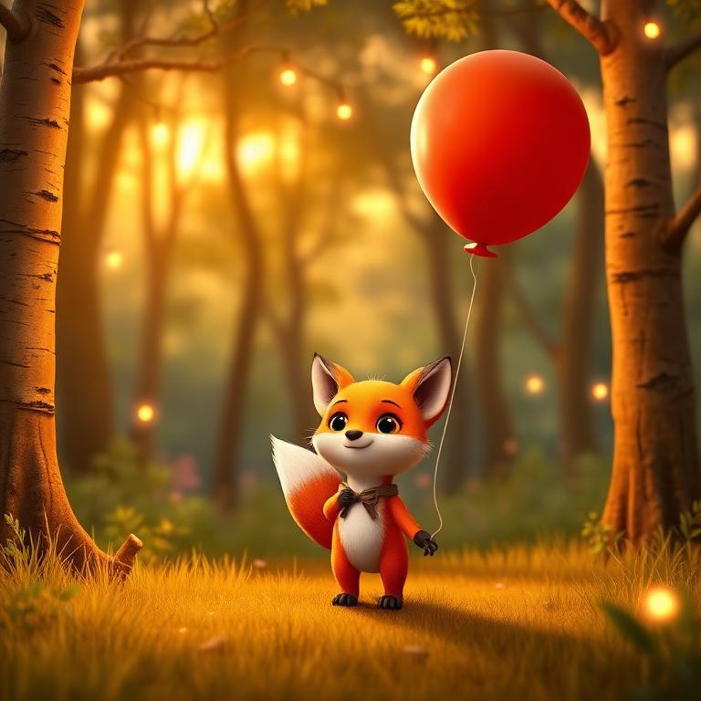 Bright 3D storybook scene